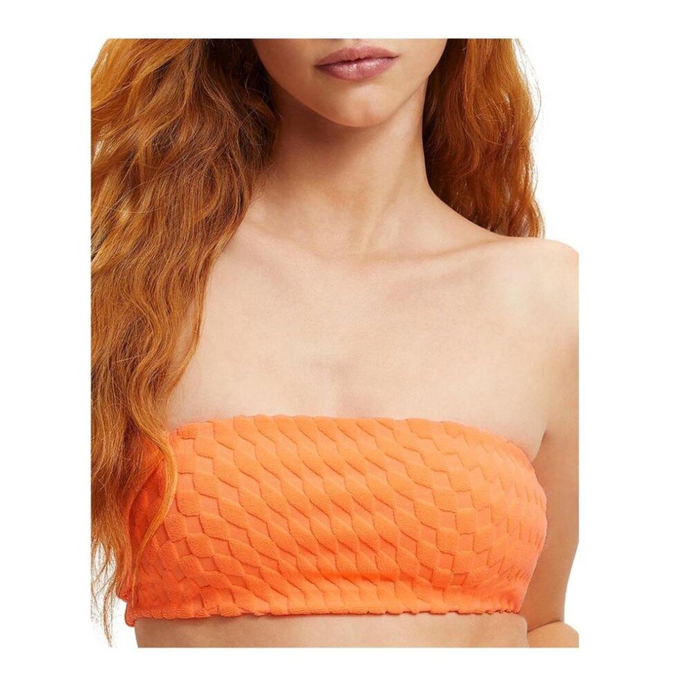 Good American Womens Strapless Bandeau Bikini Swim Top SZ X-0